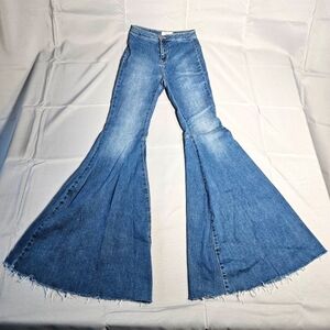 We the Free Womens 26 Blue Flared Jeans High Rise Festival Medium Wash Denim